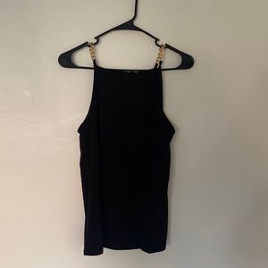 Hi! Today I am selling a black formal tank top with gold link straps!